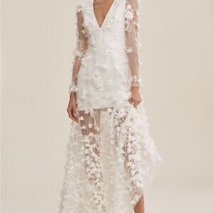 Anthropologie Helsi Blair Cream Floral Wedding Dress